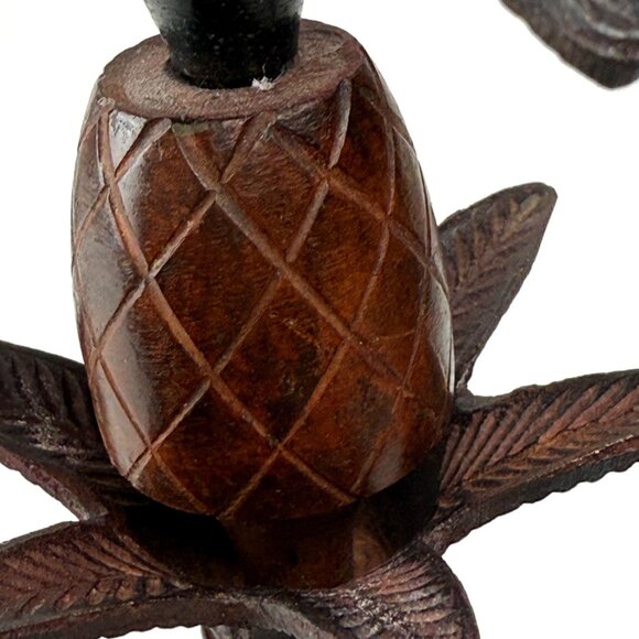Metal Pineapple Candle Stick Holders Decor Made In India Set of 2 Brown - Picture 3 of 6